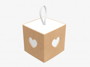 Cube paper gift packaging with lace 02 Modelo 3D
