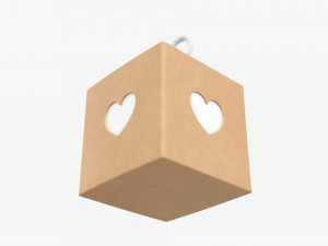 Cube paper gift packaging with lace 02 Modelo 3D