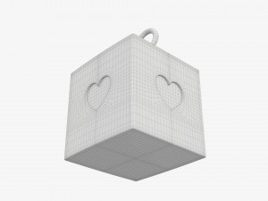 Cube paper gift packaging with lace 02 Modelo 3D