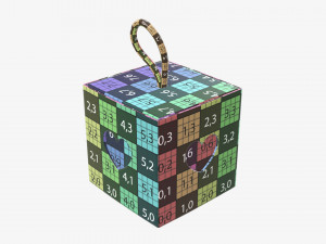 Cube paper gift packaging with lace 02 Modelo 3D