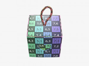Cube paper gift packaging with lace 02 Modelo 3D