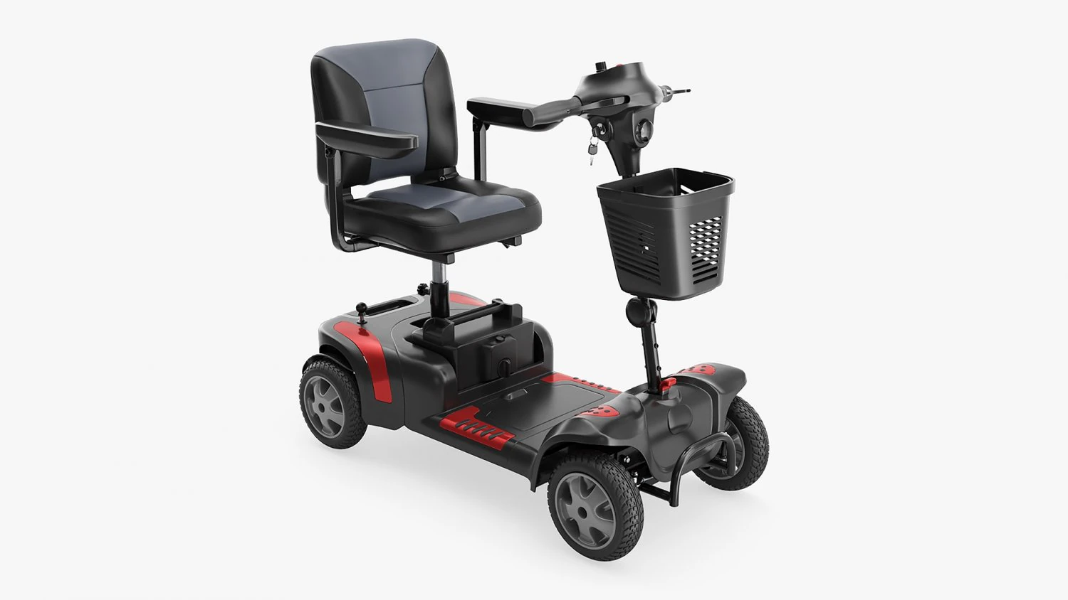 Four wheel power medical scooter 3D Model .c4d .max .obj .3ds .fbx .stl .blend
