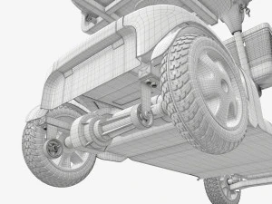 Four wheel power medical scooter 3D Model