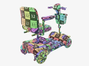 Four wheel power medical scooter 3D Model