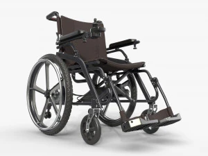 Silla de ruedas h&iacute;brida manual y el&eacute;ctrica Modelo 3D