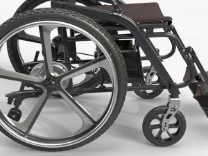 Silla de ruedas h&iacute;brida manual y el&eacute;ctrica Modelo 3D