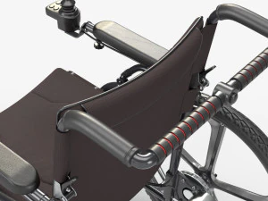 Silla de ruedas h&iacute;brida manual y el&eacute;ctrica Modelo 3D