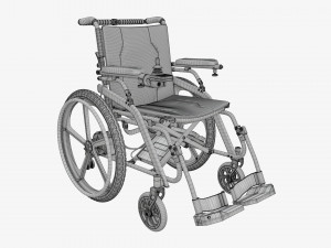 Hybrid manual and power wheelchair Modello 3D