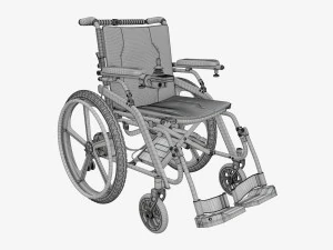 Silla de ruedas h&iacute;brida manual y el&eacute;ctrica Modelo 3D