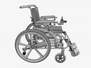 Hybrid manual and power wheelchair Modello 3D