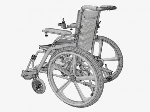 Hybrid manual and power wheelchair Modello 3D