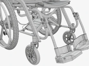 Silla de ruedas h&iacute;brida manual y el&eacute;ctrica Modelo 3D