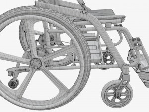 Hybrid manual and power wheelchair Modello 3D