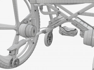 Hybrid manual and power wheelchair Modello 3D