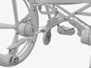 Silla de ruedas h&iacute;brida manual y el&eacute;ctrica Modelo 3D