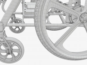 Hybrid manual and power wheelchair Modello 3D