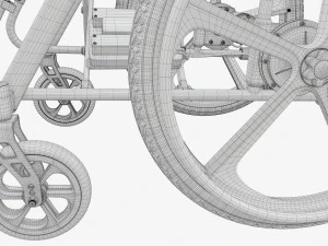Silla de ruedas h&iacute;brida manual y el&eacute;ctrica Modelo 3D
