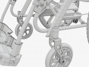Hybrid manual and power wheelchair Modello 3D