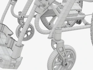 Silla de ruedas h&iacute;brida manual y el&eacute;ctrica Modelo 3D