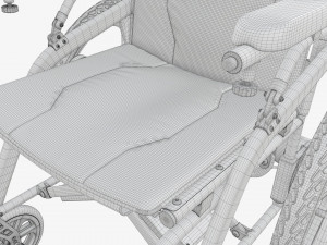 Hybrid manual and power wheelchair Modello 3D