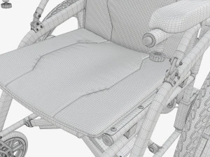 Silla de ruedas h&iacute;brida manual y el&eacute;ctrica Modelo 3D