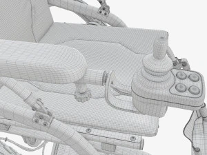 Silla de ruedas h&iacute;brida manual y el&eacute;ctrica Modelo 3D