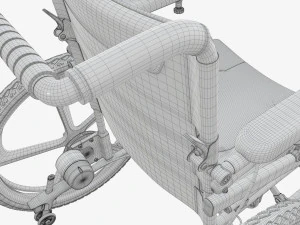 Silla de ruedas h&iacute;brida manual y el&eacute;ctrica Modelo 3D