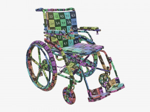 Hybrid manual and power wheelchair Modello 3D