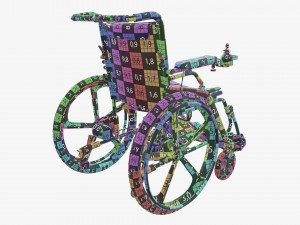 Hybrid manual and power wheelchair Modello 3D