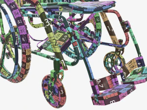 Silla de ruedas h&iacute;brida manual y el&eacute;ctrica Modelo 3D