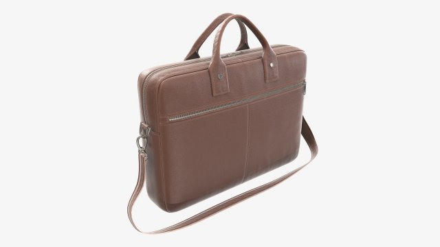 Leather laptop briefcase shoulder travel bag handbag 01 3D Modell