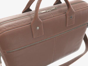 Leather laptop briefcase shoulder travel bag handbag 01 3D Model