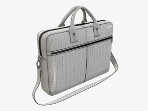 Leather laptop briefcase shoulder travel bag handbag 01 3D Model