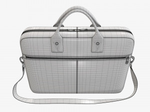 Leather laptop briefcase shoulder travel bag handbag 01 3D मॉडल