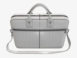 Leather laptop briefcase shoulder travel bag handbag 01 3D Model