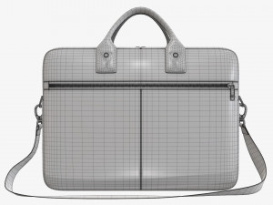 Leather laptop briefcase shoulder travel bag handbag 01 3D मॉडल