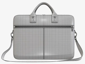 Leather laptop briefcase shoulder travel bag handbag 01 3D Model
