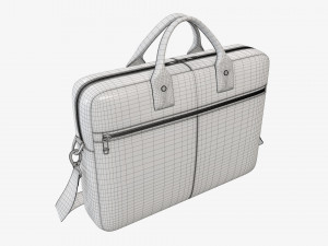 Leather laptop briefcase shoulder travel bag handbag 01 3D मॉडल