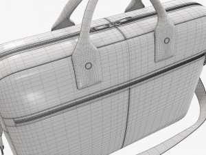 Leather laptop briefcase shoulder travel bag handbag 01 3D मॉडल