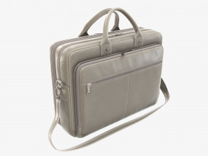 Leather laptop briefcase shoulder travel bag handbag 02 3D Model