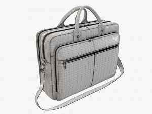 Leather laptop briefcase shoulder travel bag handbag 02 Modello 3D