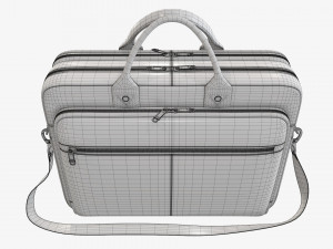 Leather laptop briefcase shoulder travel bag handbag 02 Modello 3D