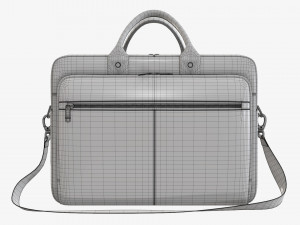 Leather laptop briefcase shoulder travel bag handbag 02 Modello 3D