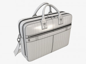 Leather laptop briefcase shoulder travel bag handbag 02 Modello 3D