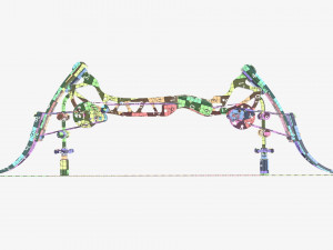 Lever action compound bow 3D 모델