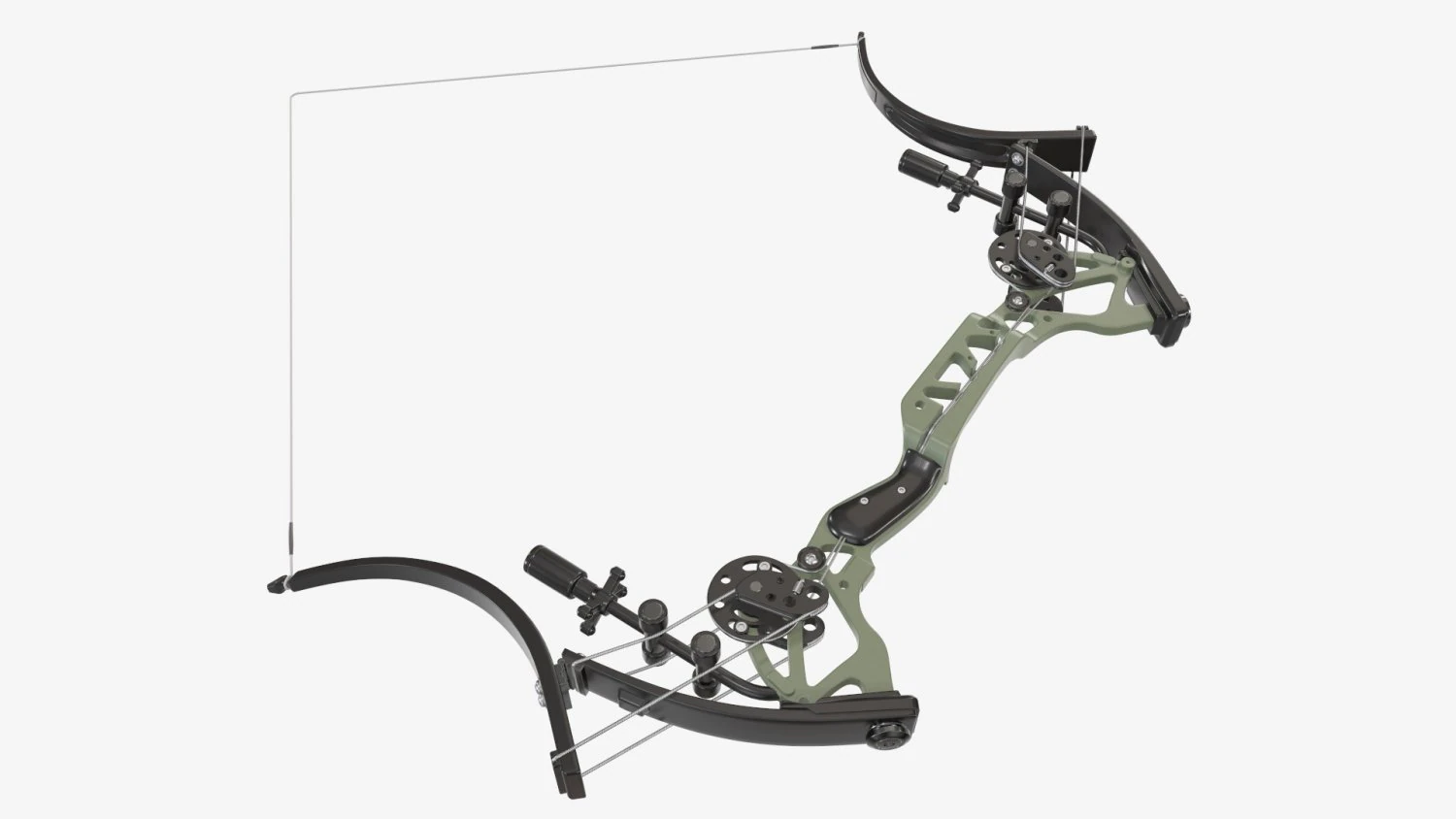 Lever action compound bow drawn 3D Model .c4d .max .obj .3ds .fbx .stl .blend 