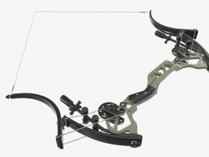 Lever action compound bow drawn Modelo 3D