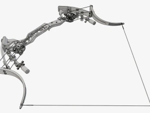 Lever action compound bow drawn 3D Model