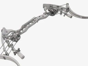 Lever action compound bow drawn 3D Model