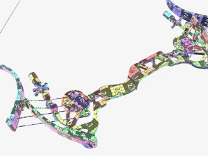 Lever action compound bow drawn 3D Model
